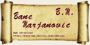 Bane Marjanović vizit kartica